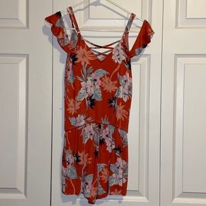 Red Floral Aeropostale Romper